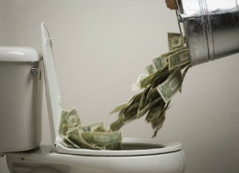 money toilet